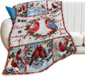 Cardinal Blanket Red Bird Throw Blankets for Girls Boys Kids Cardinal Lover Soft Cozy Fleece Plush for Couch Sofa Bed 60"x50"