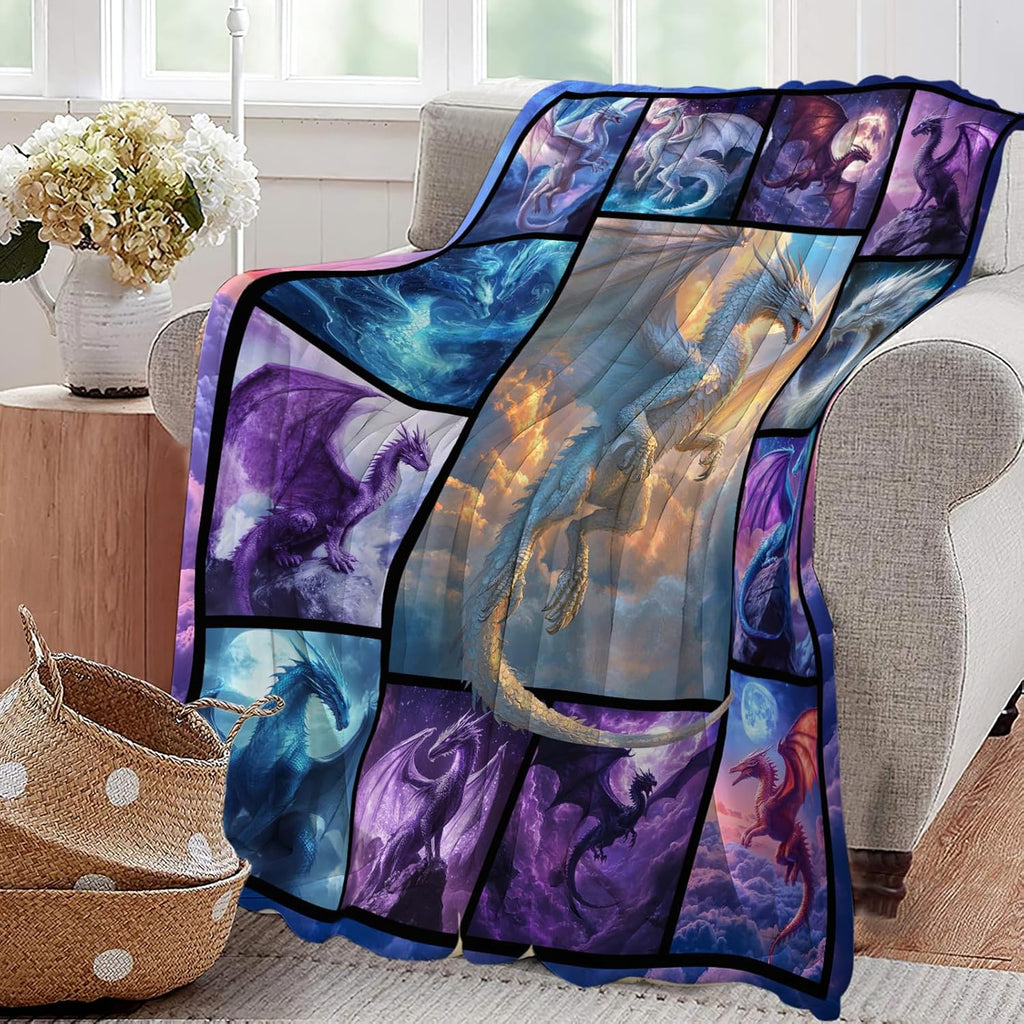 Dragon Blanket Dragons Lover Throw Blankets Gifts for Girls Boys Kids Dragon Lover Soft Cozy Fleece Plush for Couch Sofa Bed 50"x40"