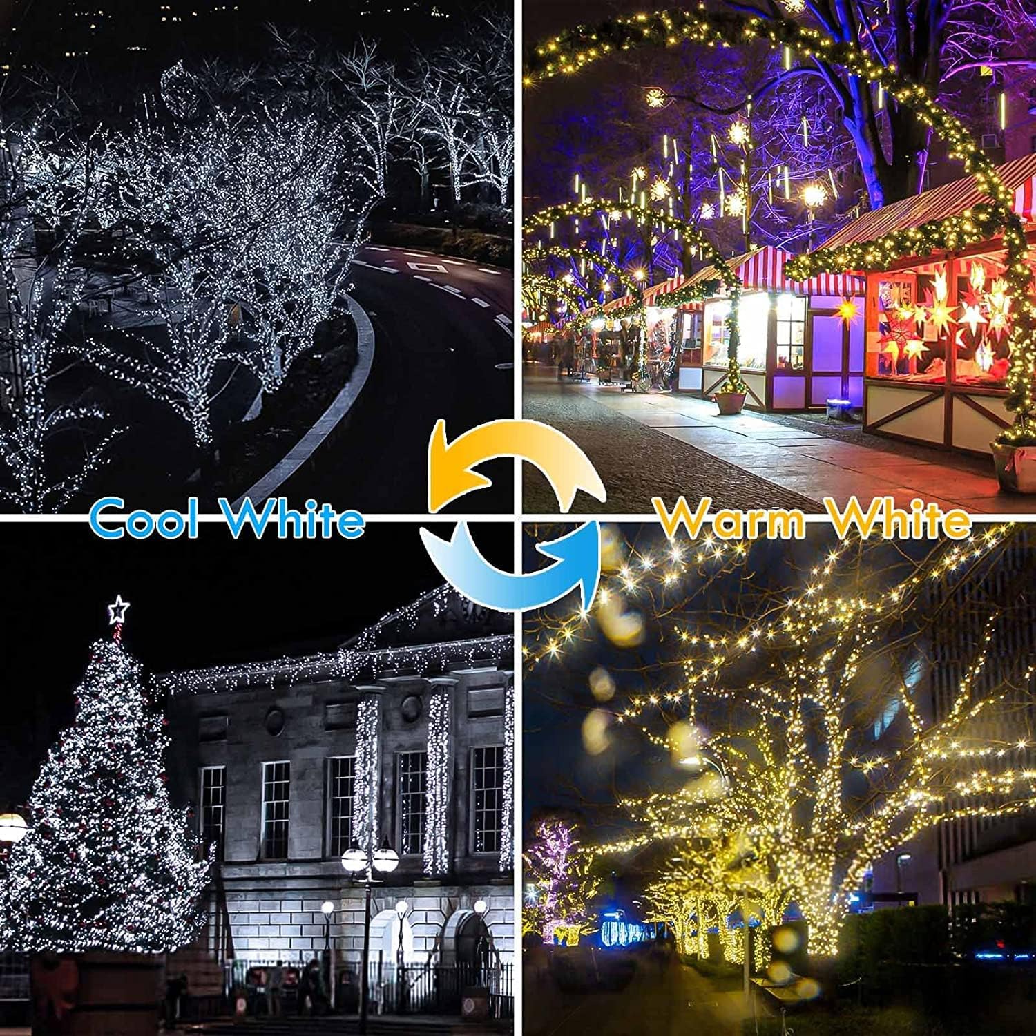 Cool White ⇋ Multicolor 66Ft 200LED Christmas Fairy Lights Plug in with Remote, Waterproof String Lights Outdoor Indoor 8 Modes with Timer, Twinkle Lights for Girl's Room Garden Christmas Decorations