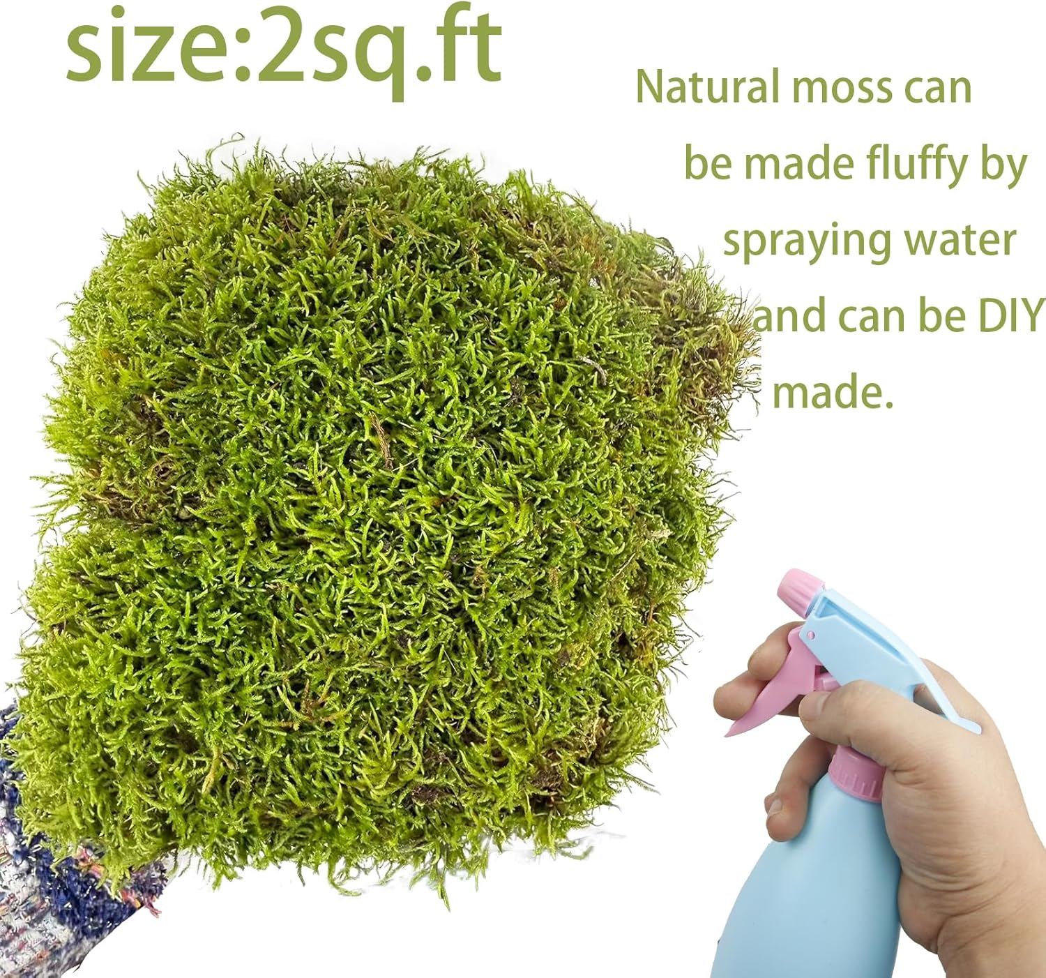 Preserved Moss for Crafts Potted Plants 2 sq.ft. Dried Natural Preserved Moss Mat Green Moss for Planters Crafts Woodland Decor Garden Party Decorations Wall Art DIY Project Green