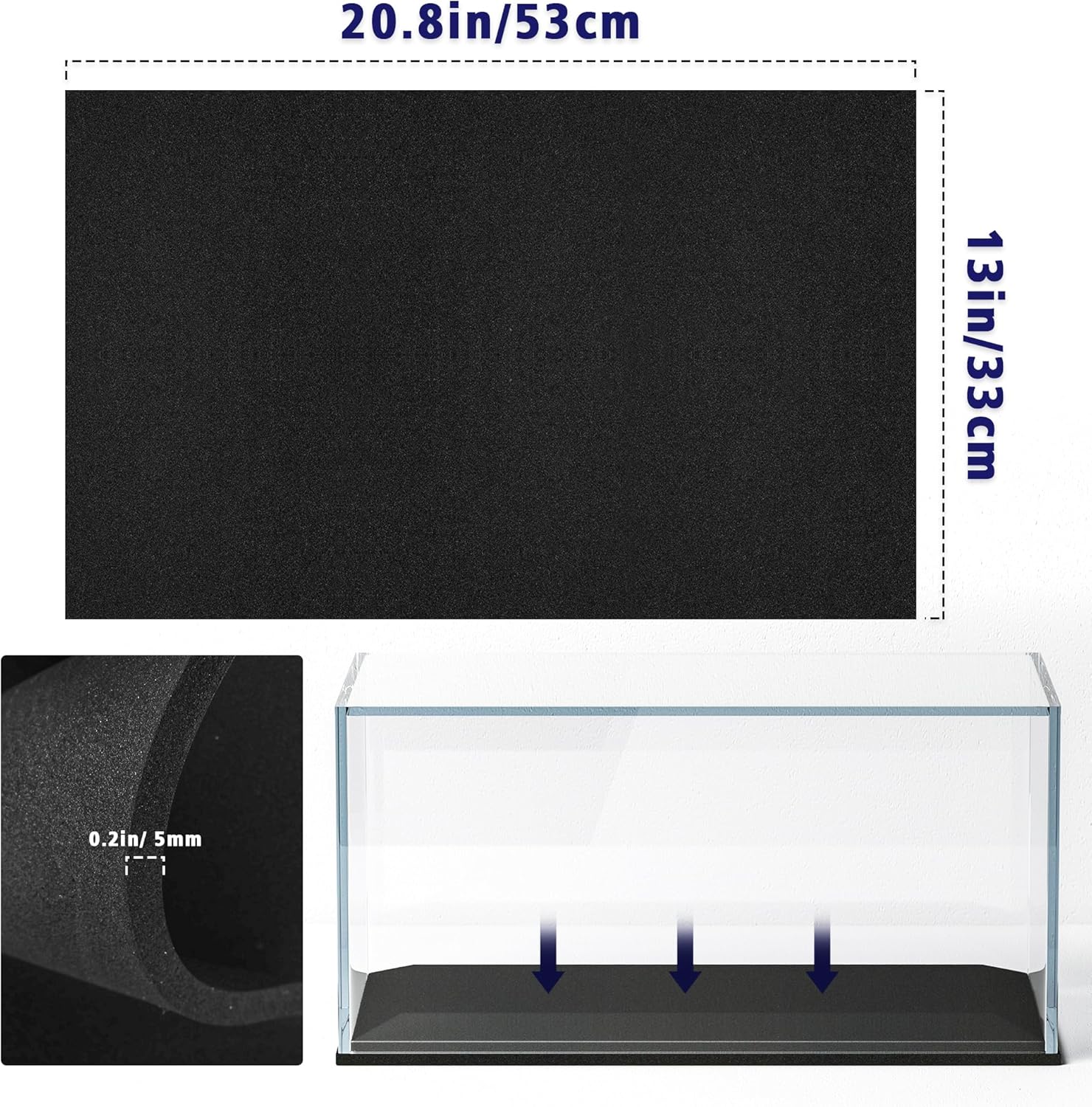 UNIFAMILY Aquarium Leveling Mat, 10 Gallon Fish Tank Mat for Shock Absorbing, 20.8 x 13 in Waterproof Compressible Neoprene Mat, Heavy Weight Support Fish Tank Cushions Nonslip Aquarium Bottom Pad