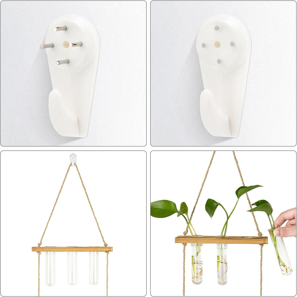 Wall Hanging Propagation Stations 3 Tired Wall Planter Terrarium with Wooden Stand and Glass Test Tubes Plant Hanger Flower Vase for Home Office Wall Decor Hydroponic Cuttings