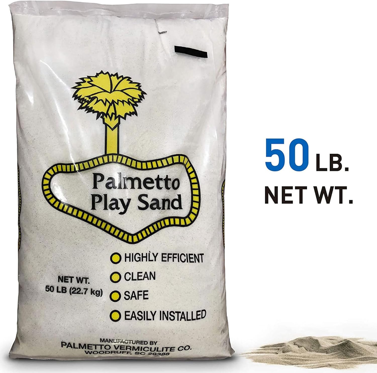 Palmetto 2 Pack Soft Play Sand, Clean and Safe Low-Dust Creme-Colored Natural Sand for Sensory Playtime, Ideal for Sandboxes and Play Areas, 50 lbs