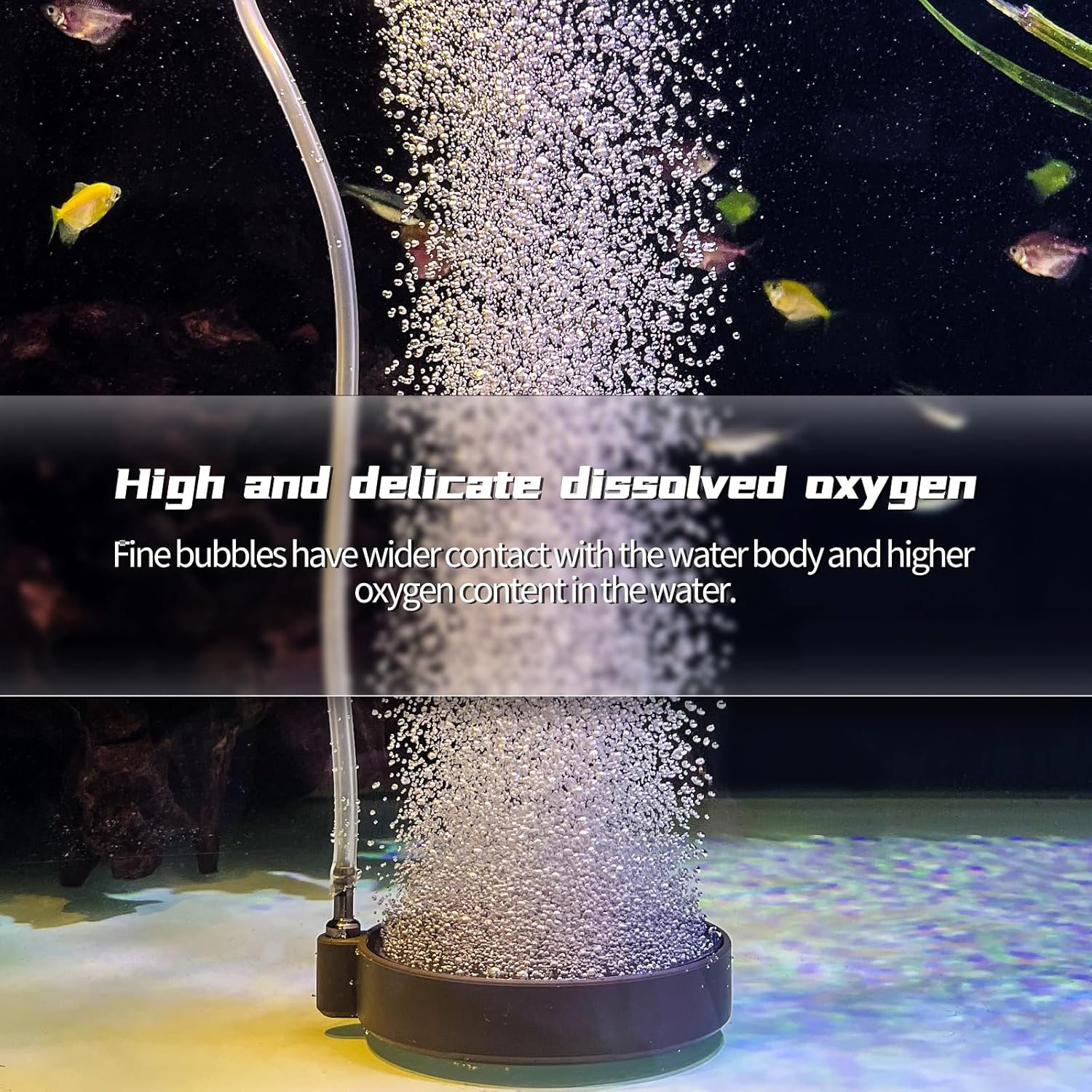 UPETTOOLS Air Stone for Aquarium Fish Tank, 4 Inch Aquarium Bubbler Kit Quiet High Dissolved Oxygen Diffuser, Nano Oxygen Aerator Stone with Air Tube Control Valve for Tanks and Hydroponics