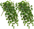Hollyone 2pcs Artificial Hanging Plants 24" Fake Ivy Vine Faux Ivy Leaves Hanging Plant Greenery for Wall House Room Patio Indoor Outdoor Home Shelf Office Wedding Decor