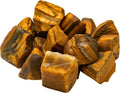 Amazing Gemstone Tiger Eye Raw Crystals and Healing Stones, Natural Rocks for Tumbling and DIY Raw Stones and Crystals (5 Pieces)