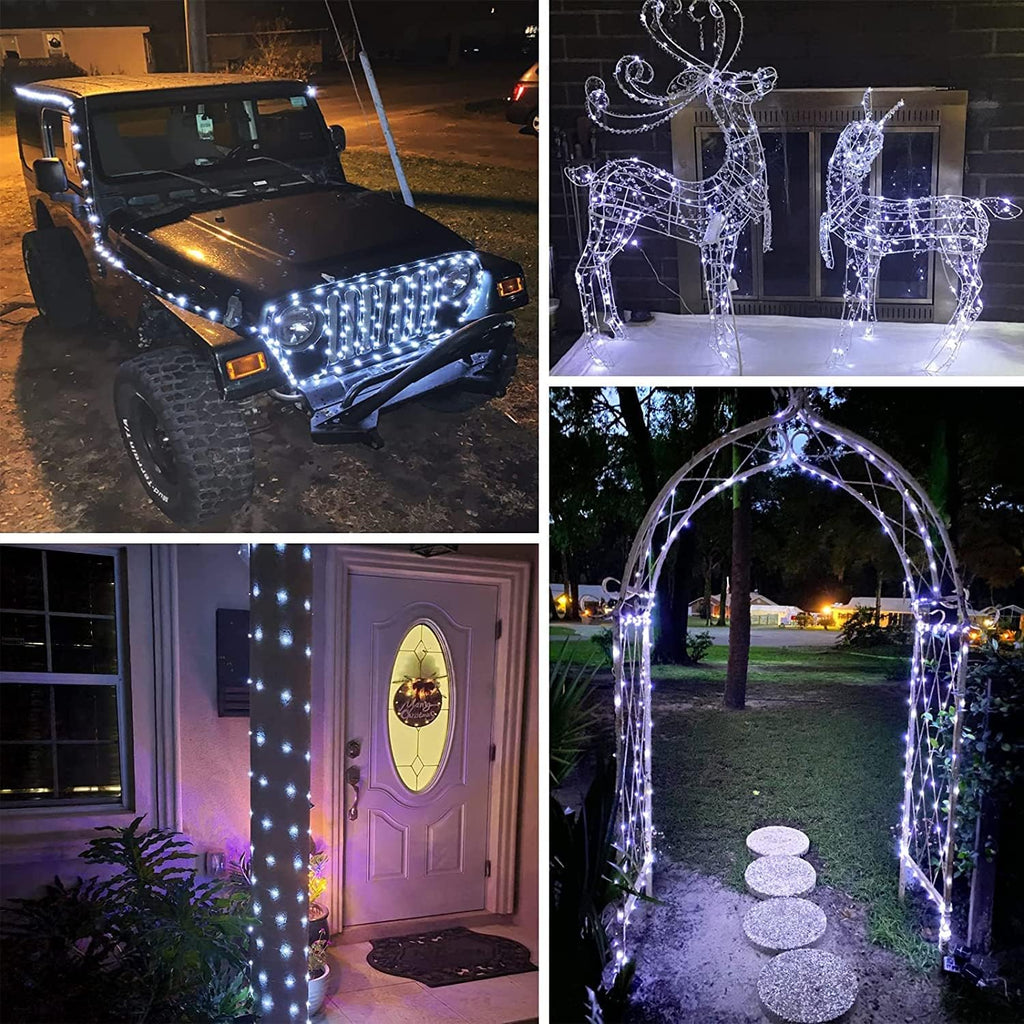 Cool White ⇋ Multicolor 66Ft 200LED Christmas Fairy Lights Plug in with Remote, Waterproof String Lights Outdoor Indoor 8 Modes with Timer, Twinkle Lights for Girl's Room Garden Christmas Decorations