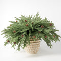 DN DECONATION Artificial Christmas Norfolk Pine Stems, Faux Pine Branches with Cones 22.4" 12PCS - Greenery Fake Pine Needles for Vase Arrangements, Winter, Holiday Indoor Outdoor Home Decor