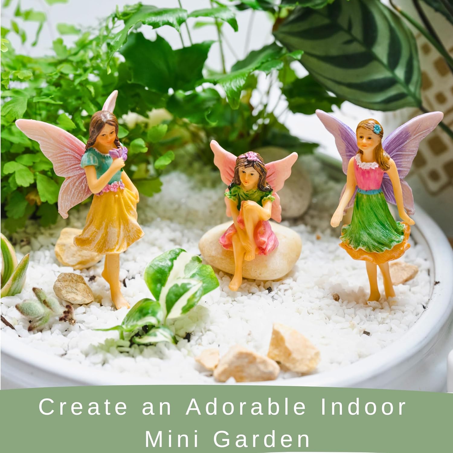 PRETMANNS Fairies for Fairy Garden - Colorful Accessories for an Indoor or Outdoor Miniature Garden - an Adorable Figurine Kit – 3 Pieces