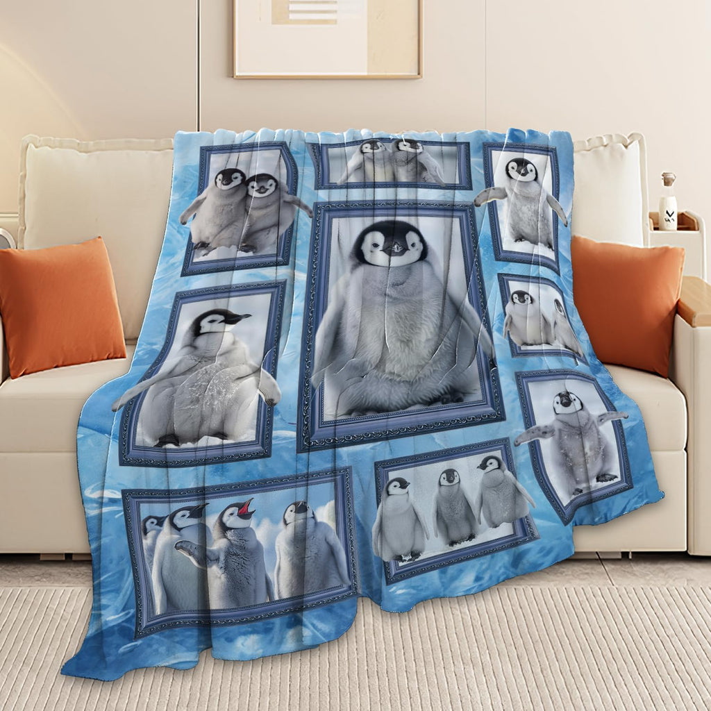 Penguin Blanket Penguin Throw Blanket Gifts for Girls Women Kids Boys Adults Men Super Soft Cozy Plush Fluffy Fuzzy Fleece Blanket Home Decor 60''X80''