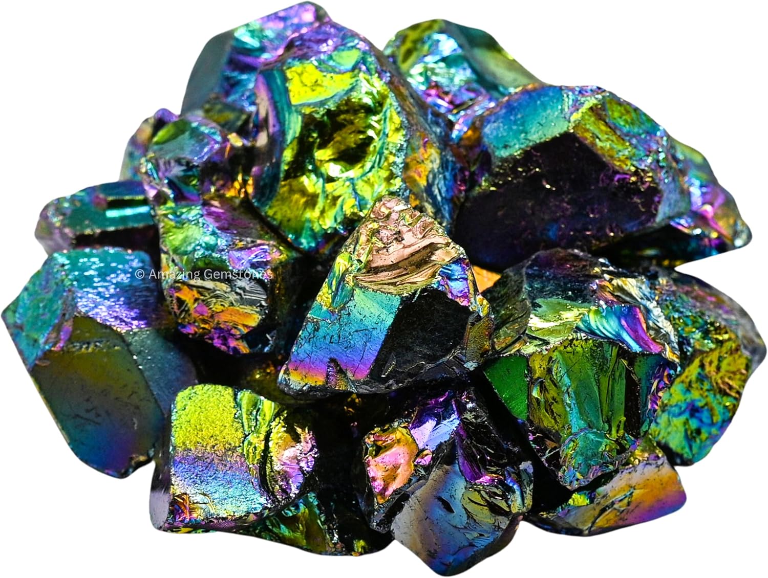 Amazing Gemstone Titanium Aura Quartz Raw Crystals and Healing Stones, Natural Rocks for Meditation and DIY Raw Stones and Crystals (1 lb)
