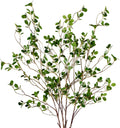 Sggvecsy 43’’ 4Pcs Artificial Ficus Branches Faux Leaf Spray Green Eucalyptus Branches Artificial Greenery Stems Fake Ficus Twig Plants for Home Office Wedding Vase Filler Shop Decoration