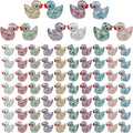80 Pcs Mini Resin Ducks,10 Colors Sequin Miniature Ducks for DIY Projects Garden Dollhouse Aquarium Home Birthday Craft Party