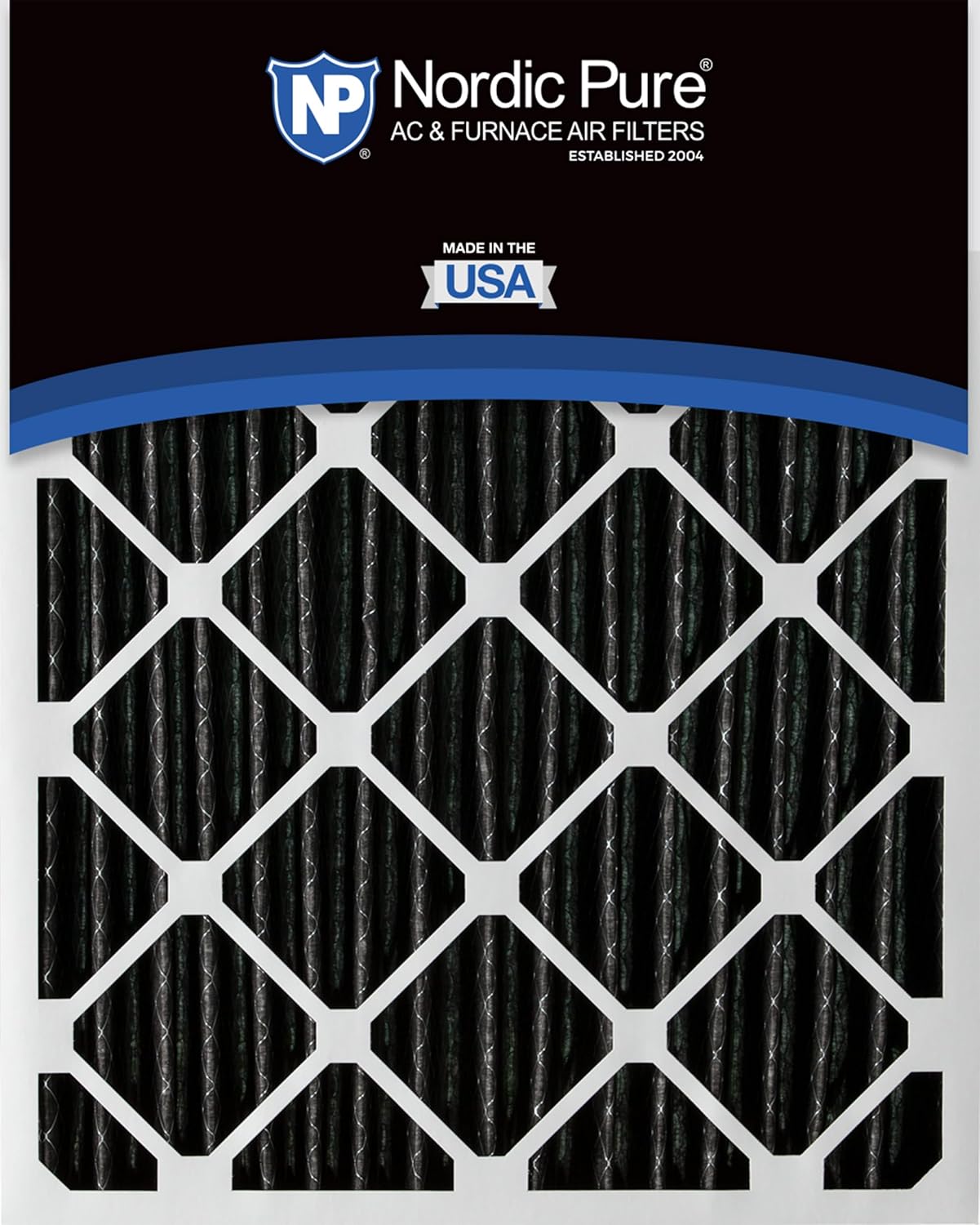 Nordic Pure 20x25x1 (19 1/2 x 24 1/2 x 3/4) Furnace Air Filters MERV 12 Pleated Plus Carbon 3 Pack