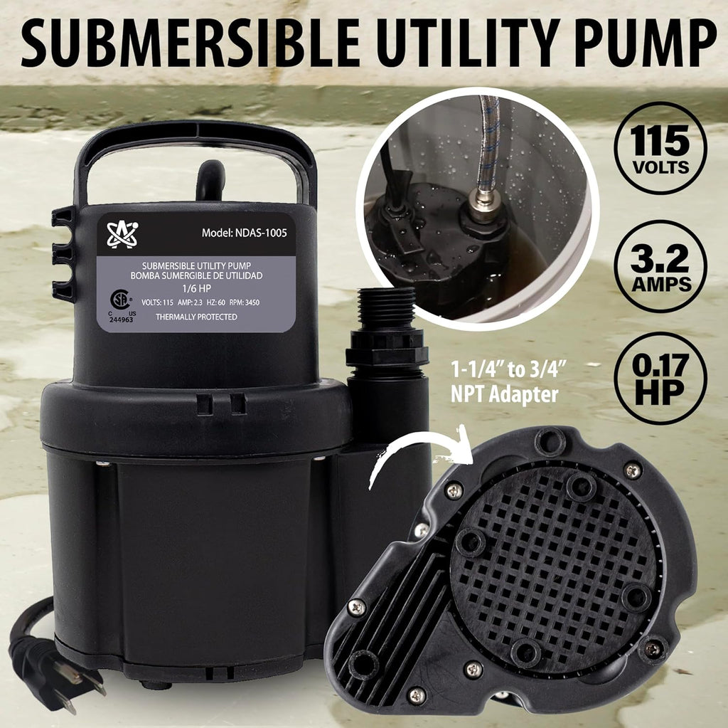 Tankless Water Heater Flushing Kit with Square 5-Gallon Bucket, Steel Hoses, 1/6 HP Pump, and Concentrated Vinegar