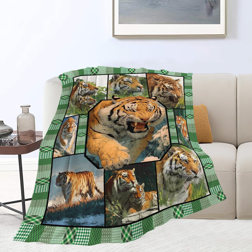 Tiger Throw Blanket Tiger Stuff Gifts for Kids Girls Boys Adults Women Men Soft Cozy Warm Plush Fluffy Fuzzy Fleece Blanket Decor 50''X60''