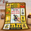 Run Blanket Running Throw Blanket Sports Flannel Stuff Merch Cozy Decor Fleece Plush Fuzzy Warm Soft Lightweight Bedding Gifts for Girls Women Men Boy Couch Sofa 60"X50"