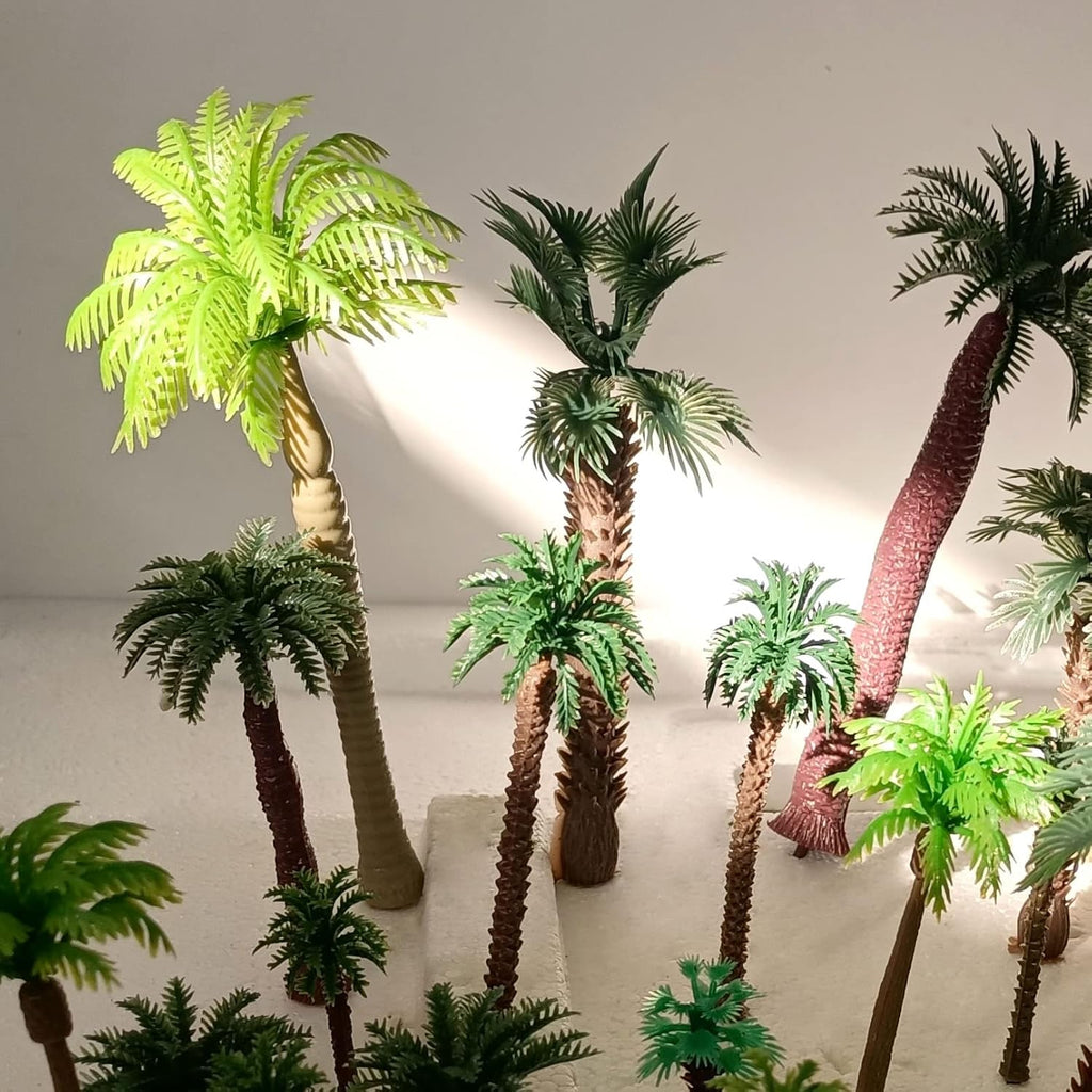 36pcs Palm Trees, Ho Scale Bushes, Plastic Trees for Projects 1.5-6 inch(3-16 cm), Miniature Trees