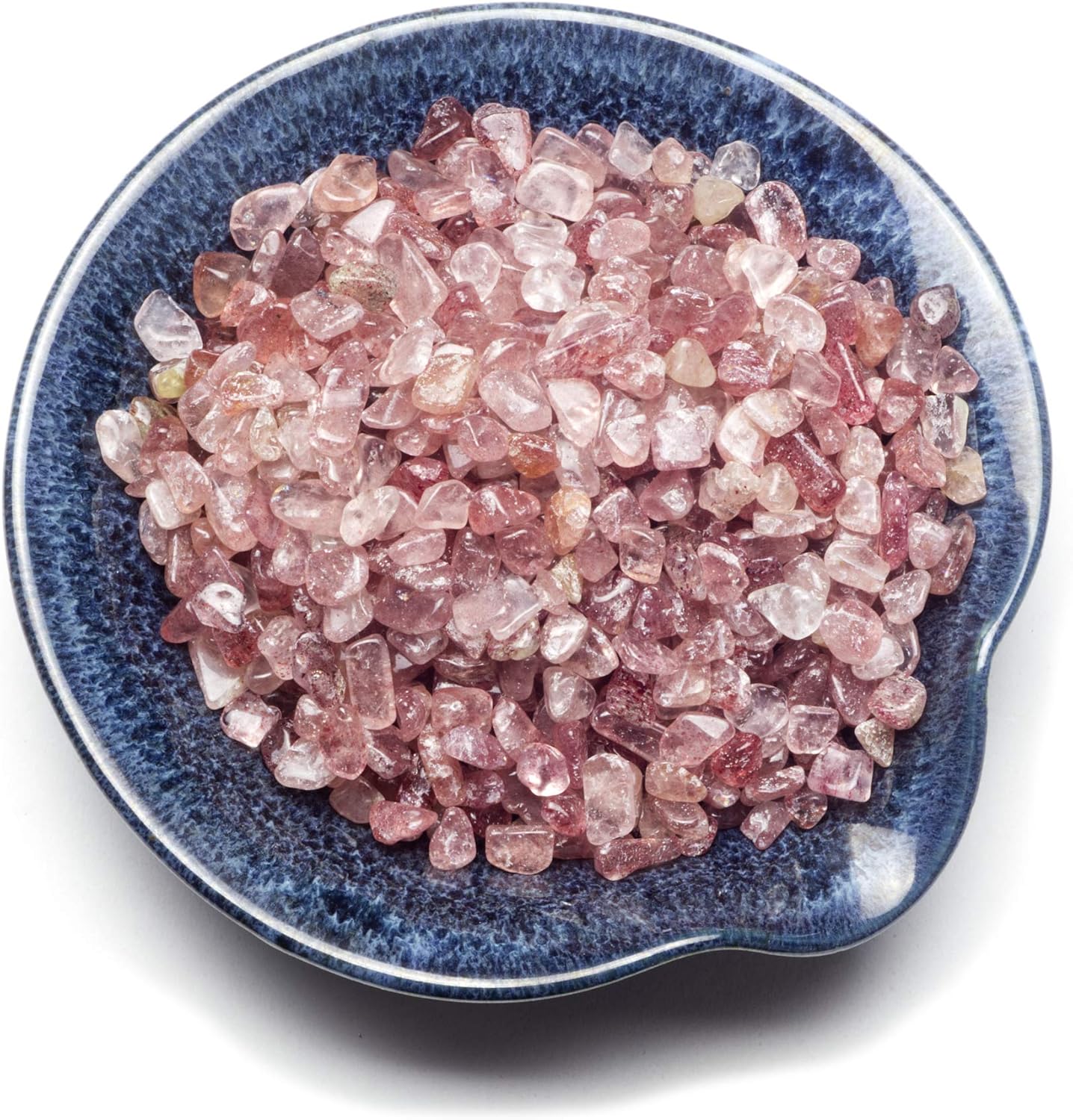 Cherry Tree Collection 1/2 Pound Polished Tumbled Gemstone Chips, Pebbles, Crystal Chips Bulk for Jewelry Making, Healing, Plants, Succulents, Aquariums, Decoration, Chakra (Strawberry Quartz)