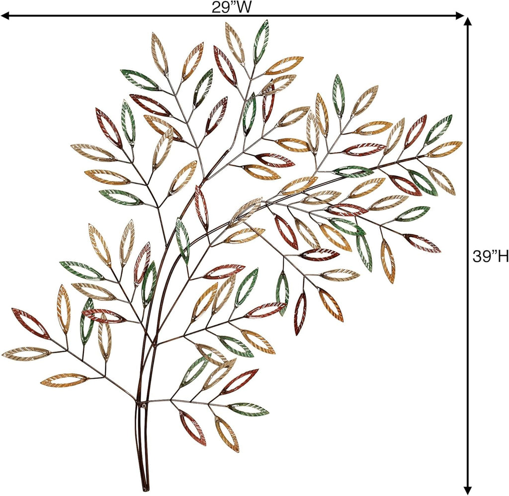 Touch of Class Leafy Tree Metal Wall Art Multi Earth