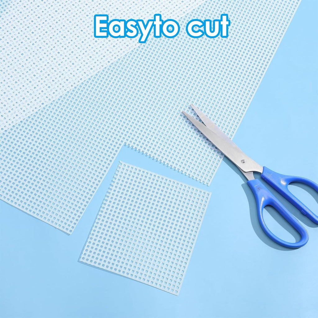 12 Pieces 7 Count Plastic Mesh Canvas Sheets for Embroidery, Acrylic Yarn Crafting, Knit Crochet Projects and Make Aquarium Dividers (10.5 X 13.5 Inch)