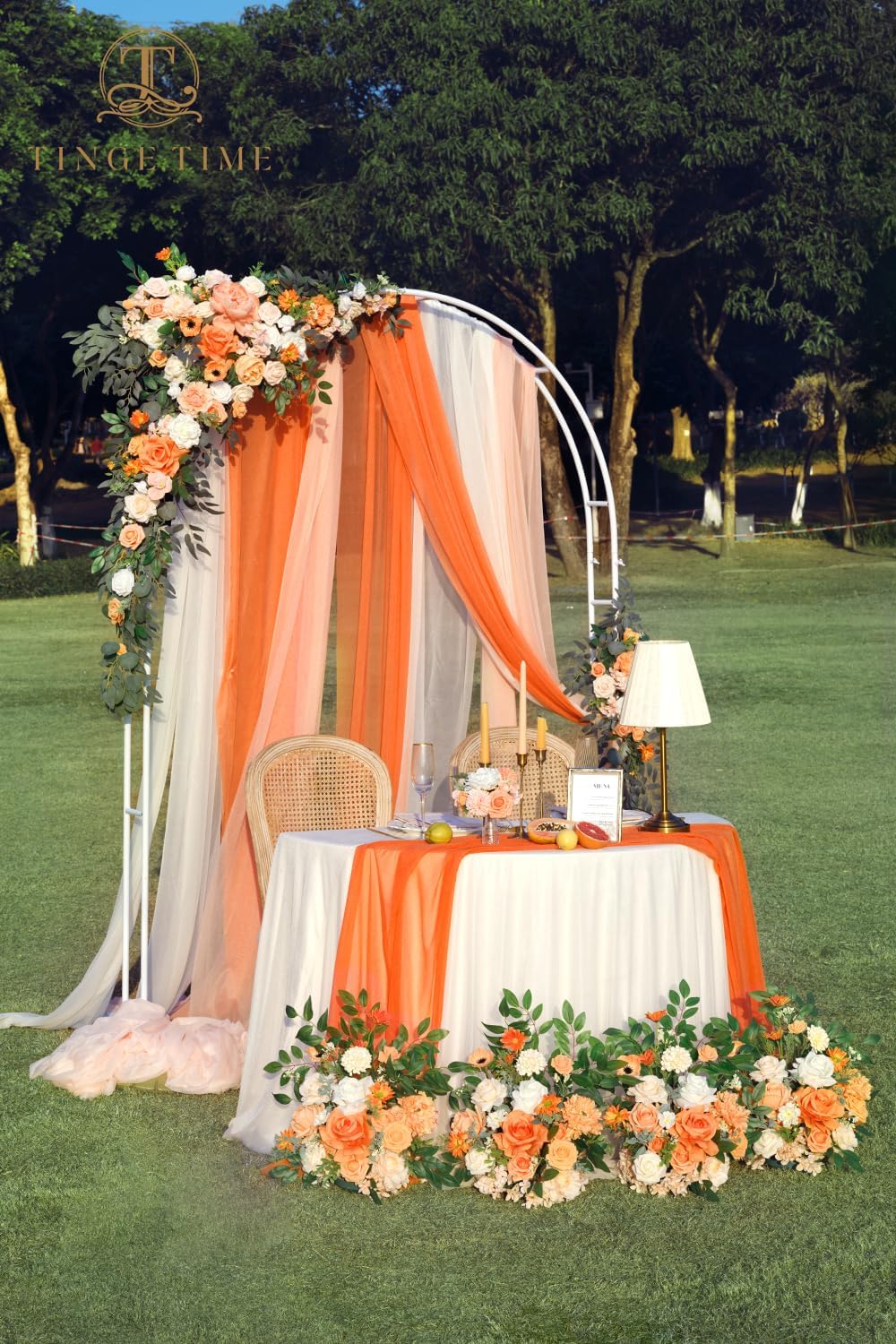 TINGE TIME Artificial Arch Flowers Kit Pack of 5, Wedding Decorations for Reception with Hanging Flowers, Wedding Arch Silk Floral Arrangements Ceremony Backdrop Bridal Shower Outdoor Party Decor