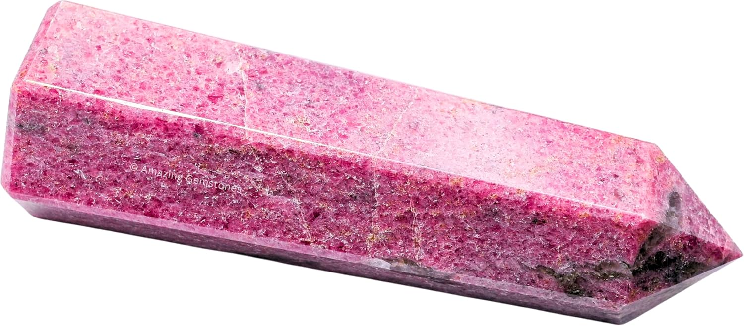 Amazing Gemstone Large Rhodonite Crystal Towers ~ Natural Healing Crystal Point Obelisk for Reiki Healing and Crystal Grid (5.5" to 6" INCH)