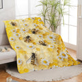 Bee Blanket Honey Bee Throw Blanket Gifts for Girls Women Kids Boys Adults Men Super Soft Cozy Plush Fluffy Fuzzy Fleece Blanket Home Decor 60''X80''