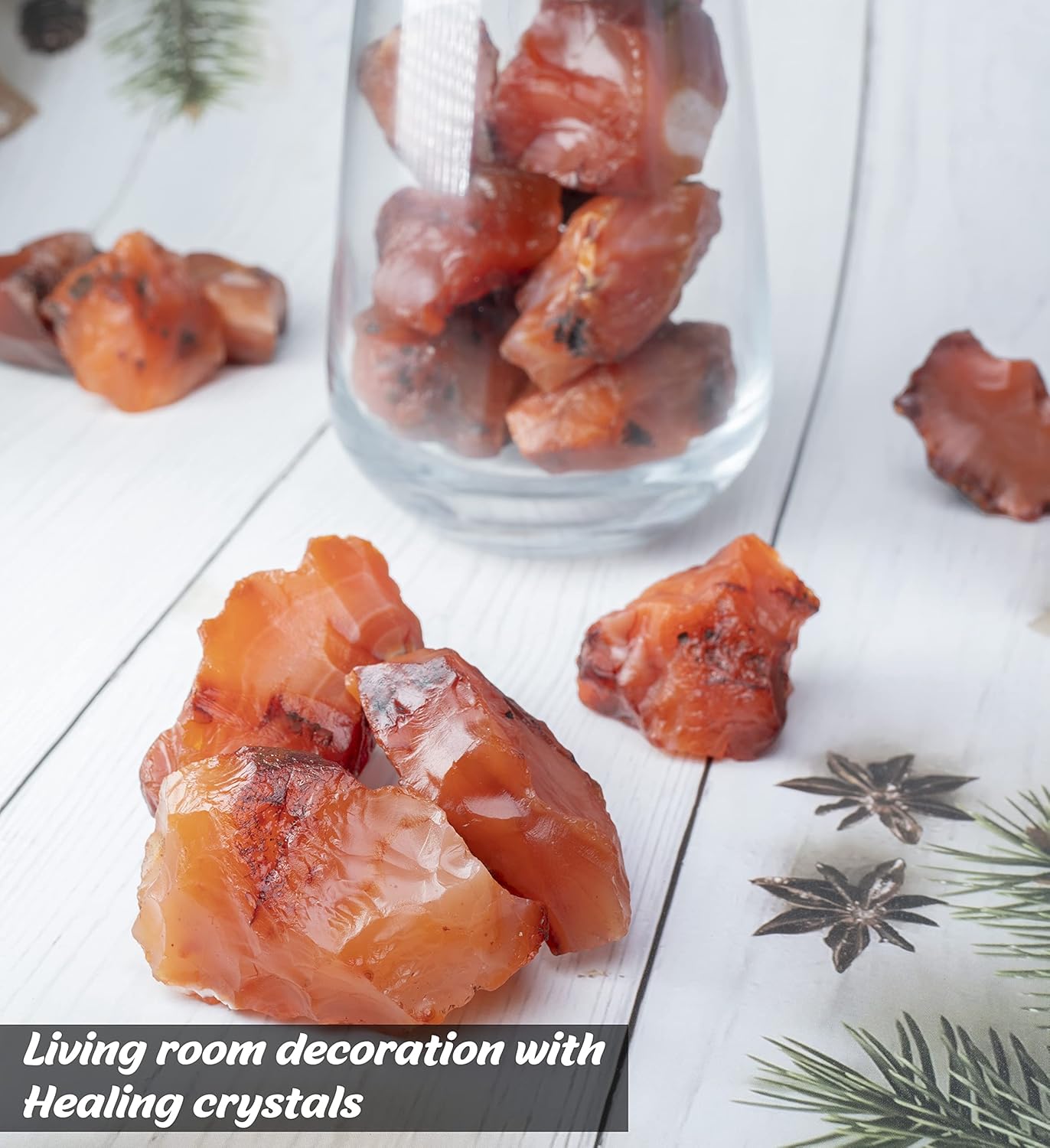 Crocon 2LB Carnelian Rough Bulk Natural Stone Raw Gemstone Tumbling Cabbing Polishing Gem Mining Chakra Balancing Reiki Healing Good Luck Home Office Decor