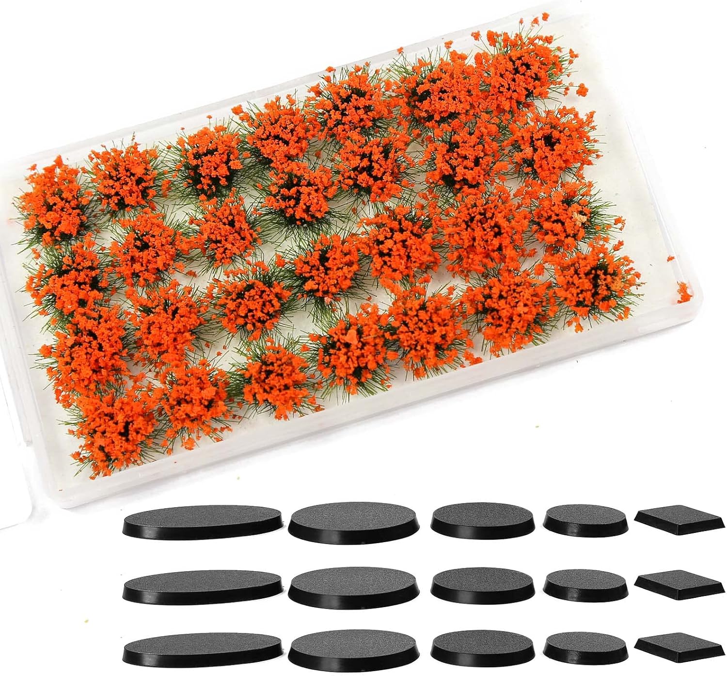 Miniature Vegetation Bushy Shrubs Tuft Flowers with Model Bases War Game DIY Railway Terrain Scenery (H)