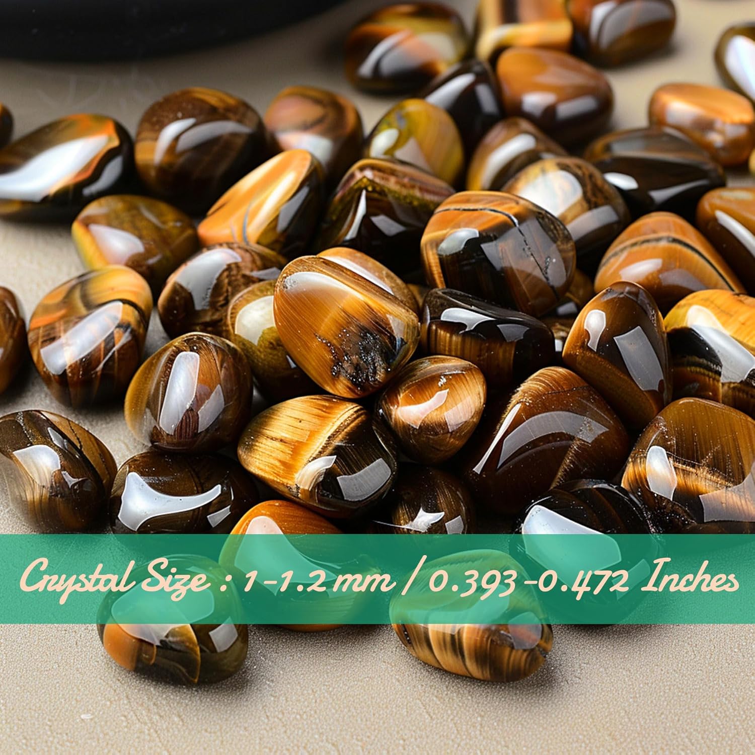 Polished Tigers Eye Crystal Chips Set, 0.4", 128 Pcs - Handpicked Tumbled Stones and Crystals Bulk for Healing, Reiki, Meditation, Witchcraft and Home Decor