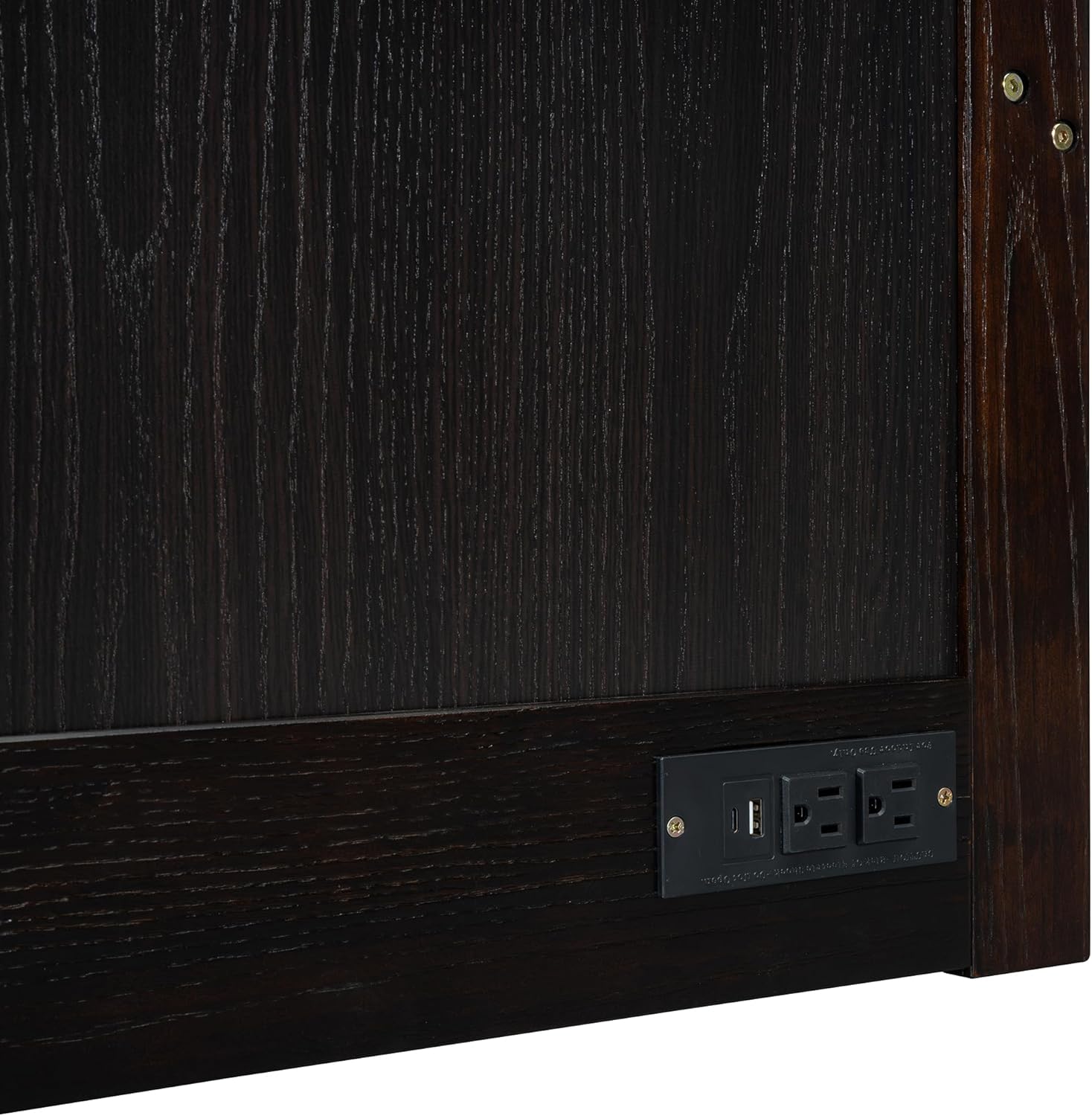 Harper & Bright Designs Queen Murphy Bed with USB Charging Station and Large Drawer, Wooden Queen Size Bed Wall Bed with Storage, Cube Cabinet Bed for Home Office Guest Room Bedroom,Espresso