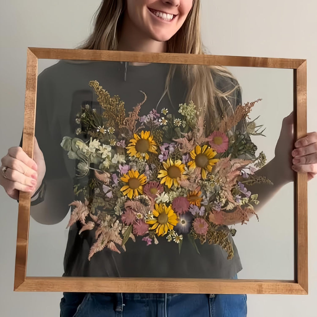 Floating Frame 16x20 Double Glass Floater Frames 20x24 Floating Picture Frame Cherry Wood 16x20 Shadow Box Frame Bouquet Frames For Wedding Memory