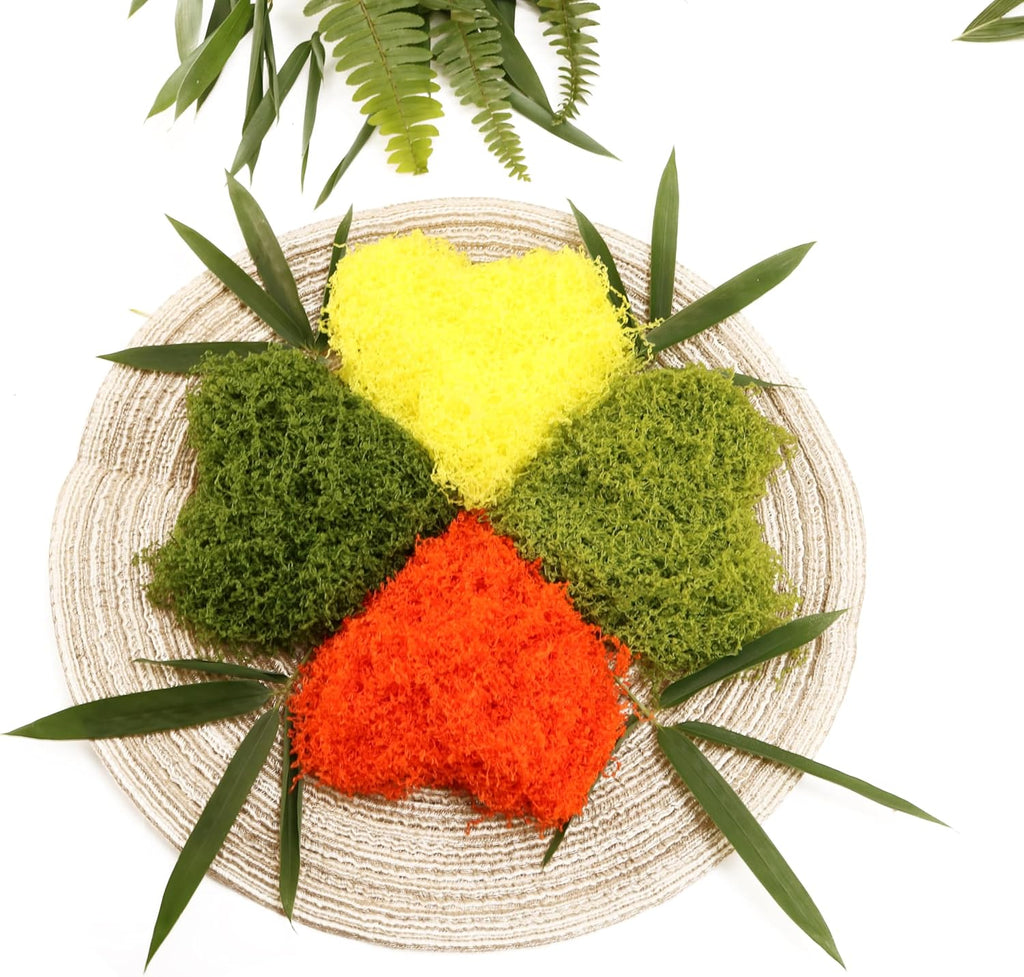 Orange Simulated Filamentous Moss, Artificial Floral Moss,Color Decorative Moss,for Garden Landscape Making Artificial Plant Art,DIY Indoor and Outdoor Decorative Pseudomoss.(2.1OZ)