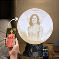 Angel Wings Memorial Moon Lamp with Custom Text or Photo – Personalized Remembrance Light for Loved Ones | Sympathy Gift, Bereavement Gift, Tribute Lamp with 3D Printed Moon Light
