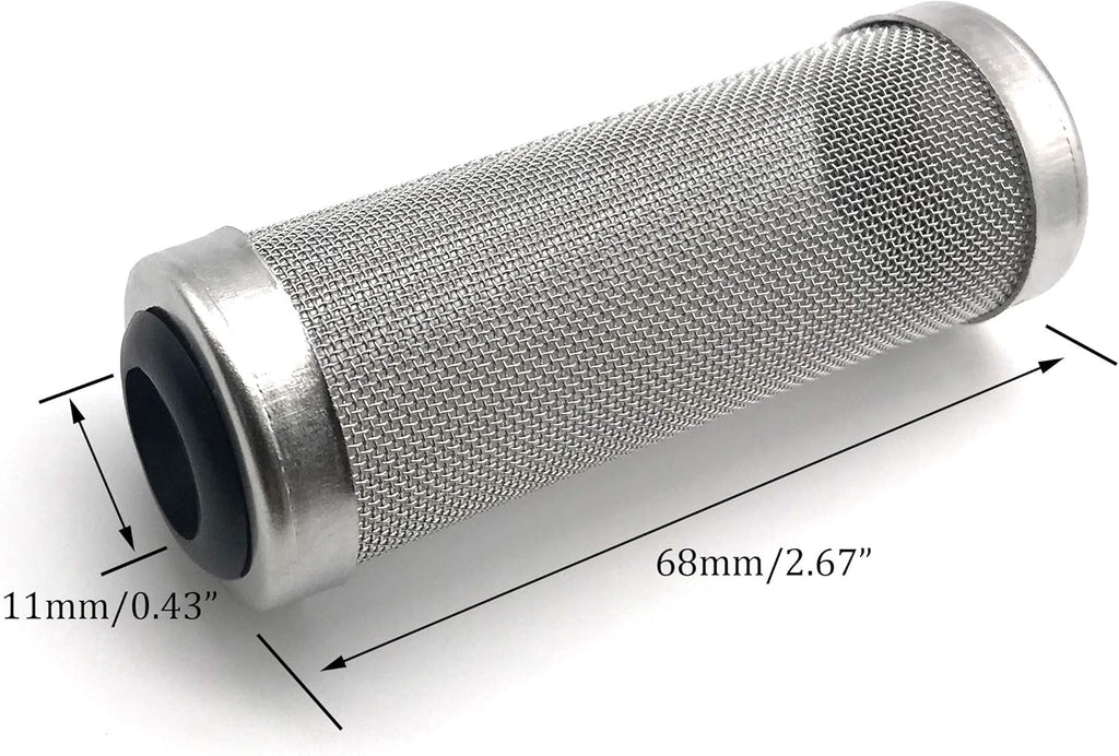NACX 2Pcs Aquarium Fish/Shrimp Mesh Net Filter Guard，Fish Tank Intake Strainer Pre-Filter Cover Stainless Steel (11mm ID)