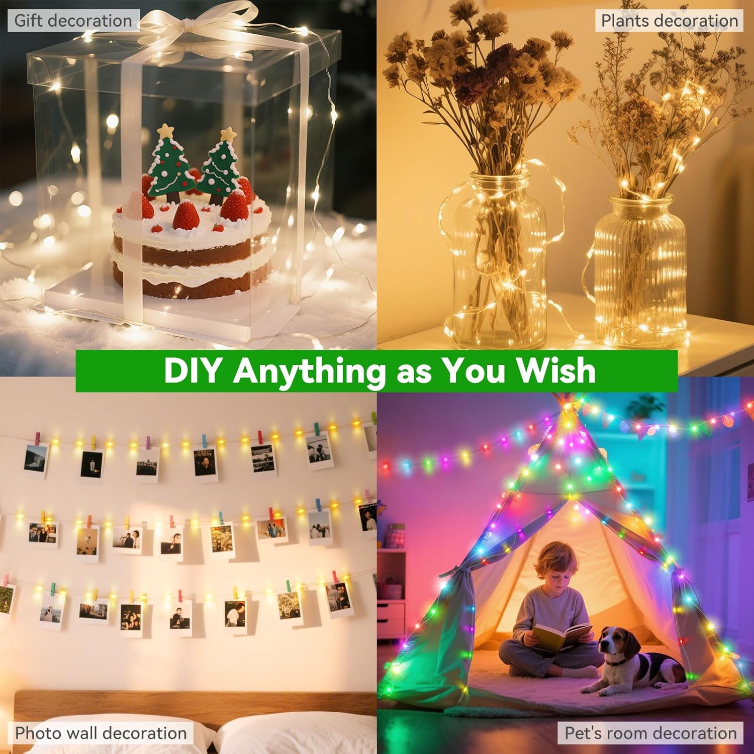 LitHome 300LED 99FT Christmas Led Fairy Lights Plug in, Color Changing Christmas Fairy Lights with Remote, 9 Modes Led String Lights Indoor Dimmable, Fairy String Lights for Xmas Home Party Decor