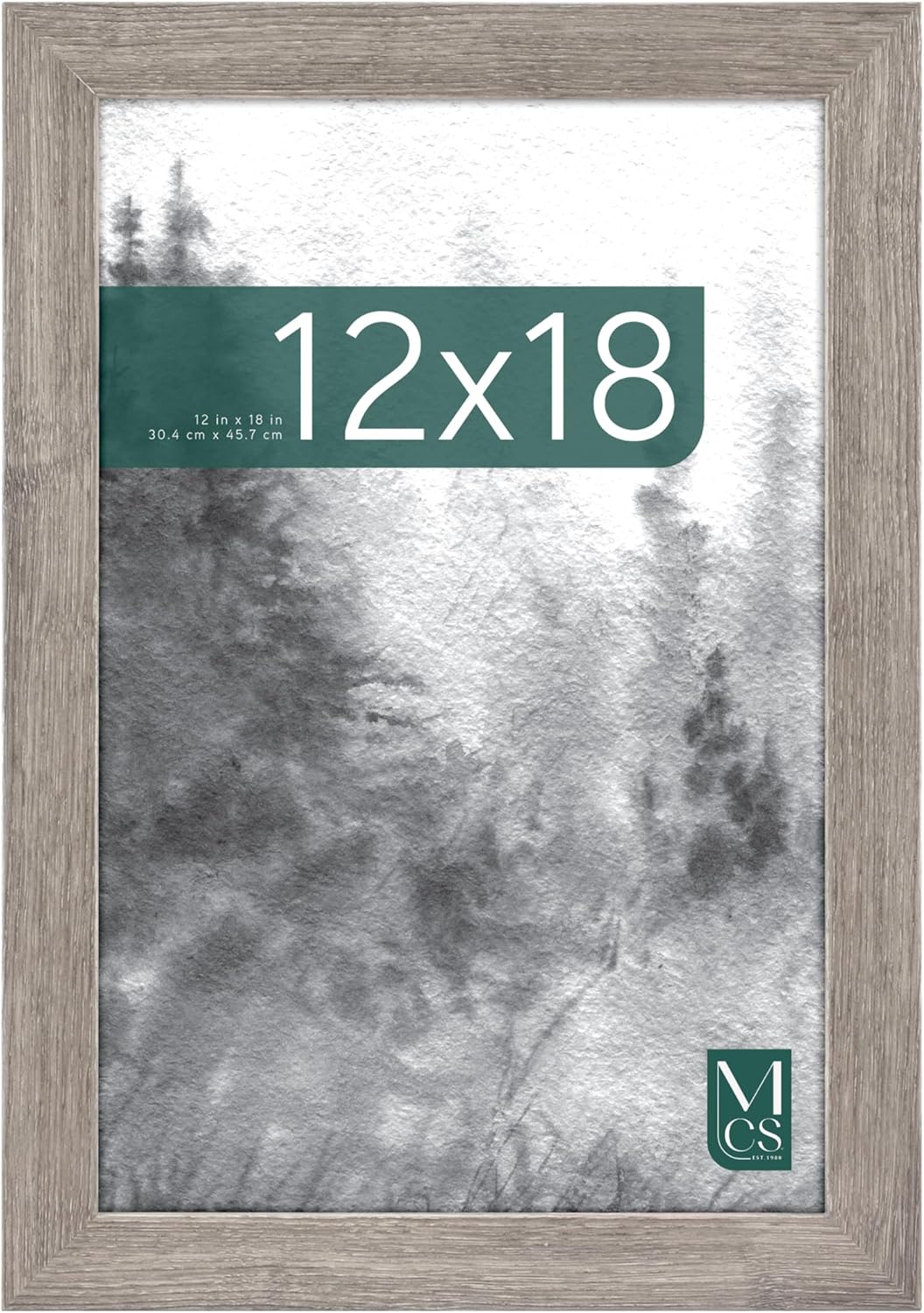 MCS Museum Poster Frame 12x18 Barnwood, Vertical & Horizontal Wall Hanging Large Picture Frame for Photos, Posters & Art Prints (1-Pack)