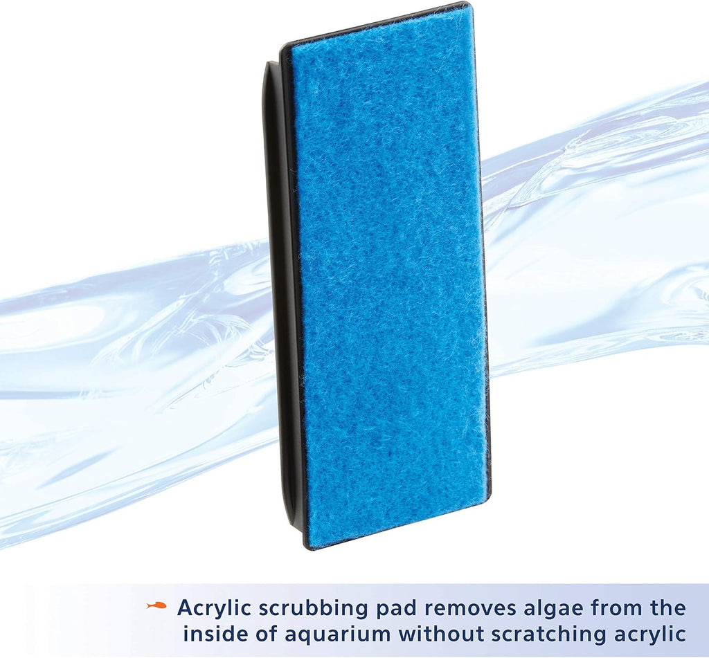 Aqueon Aquarium Algae Scraper, Fish Tank Cleaning Magnets for Glass/Acrylic, Small, Black