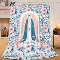Virgin Mary Throw Blanket Christian Religious Scripture Catholic Spiritual Stuff Gifts for Adults Women Soft Cozy Warm Plush Fluffy Fuzzy Fleece Blanket Decor 40''X50''