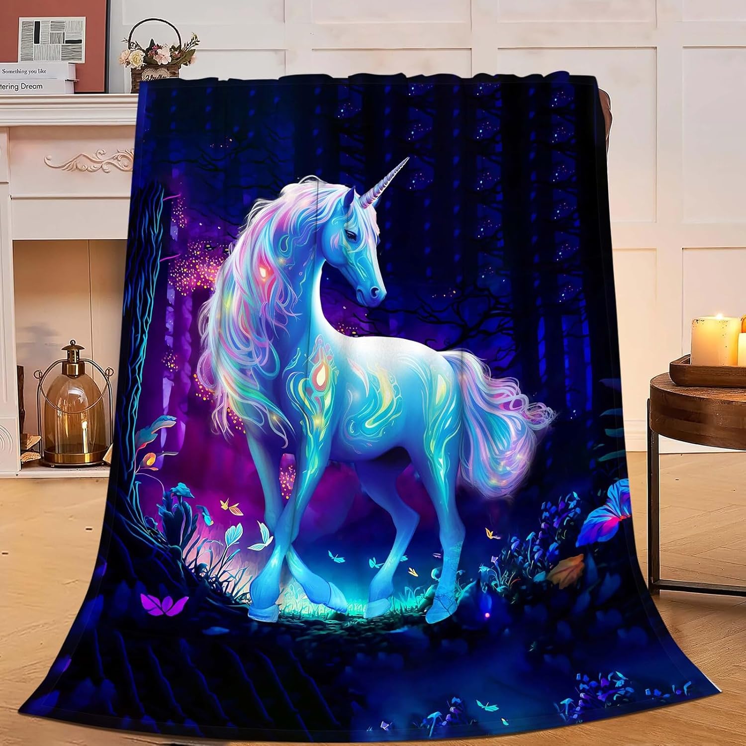 Unicorn Blanket Unicorn Throw Blanket Gifts for Girls Women Kids Adults Super Soft Cozy Plush Fluffy Fuzzy Fleece Blanket Home Decor 40''X50''
