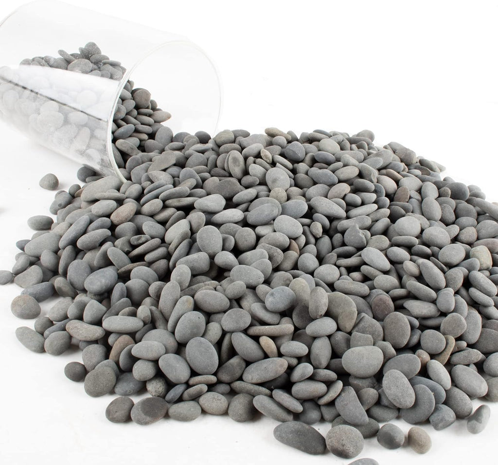 Black Rock, CJGQ 3lb River Rocks Pebbles for Plants Succulents, Decorative Outdoor Landscaping Garden Rocks, Natural Small Mexican Beach Pebbles Aquarium Rocks Gravel for Fish Tanks Vase Yard Decor