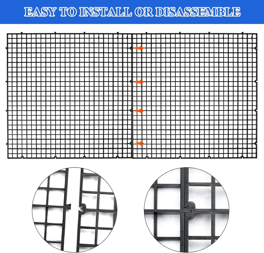Supkiir 14pcs Aquarium Fish Tank Divider, Plastic Grate Isolation Board Partition, Black Aquarium Filter Bottom Tray Egg Crate Light Diffuser Grid Panel