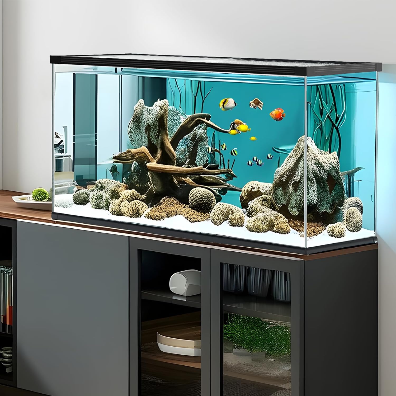 Ultra Clear Glass Aquarium Thickened Large Fish Tank -Suitable for High-end Fish Enthusiasts (29 Gallon)
