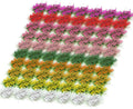 Potanro 70pcs Miniature Flowers Cluster for Crafts,Mini Flowers Self Adhesive,Flower Vegetation Groups, Static Miniature Plants Diorama Base Materials Supplies,for Train Railroad Military Model