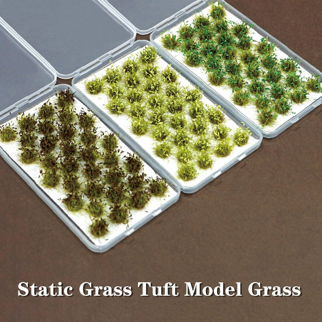 Woohome 32 Miniature Grass Cluster, Red Static Grass Tuft Model Vegetation Groups for DIY Model Train Landscape