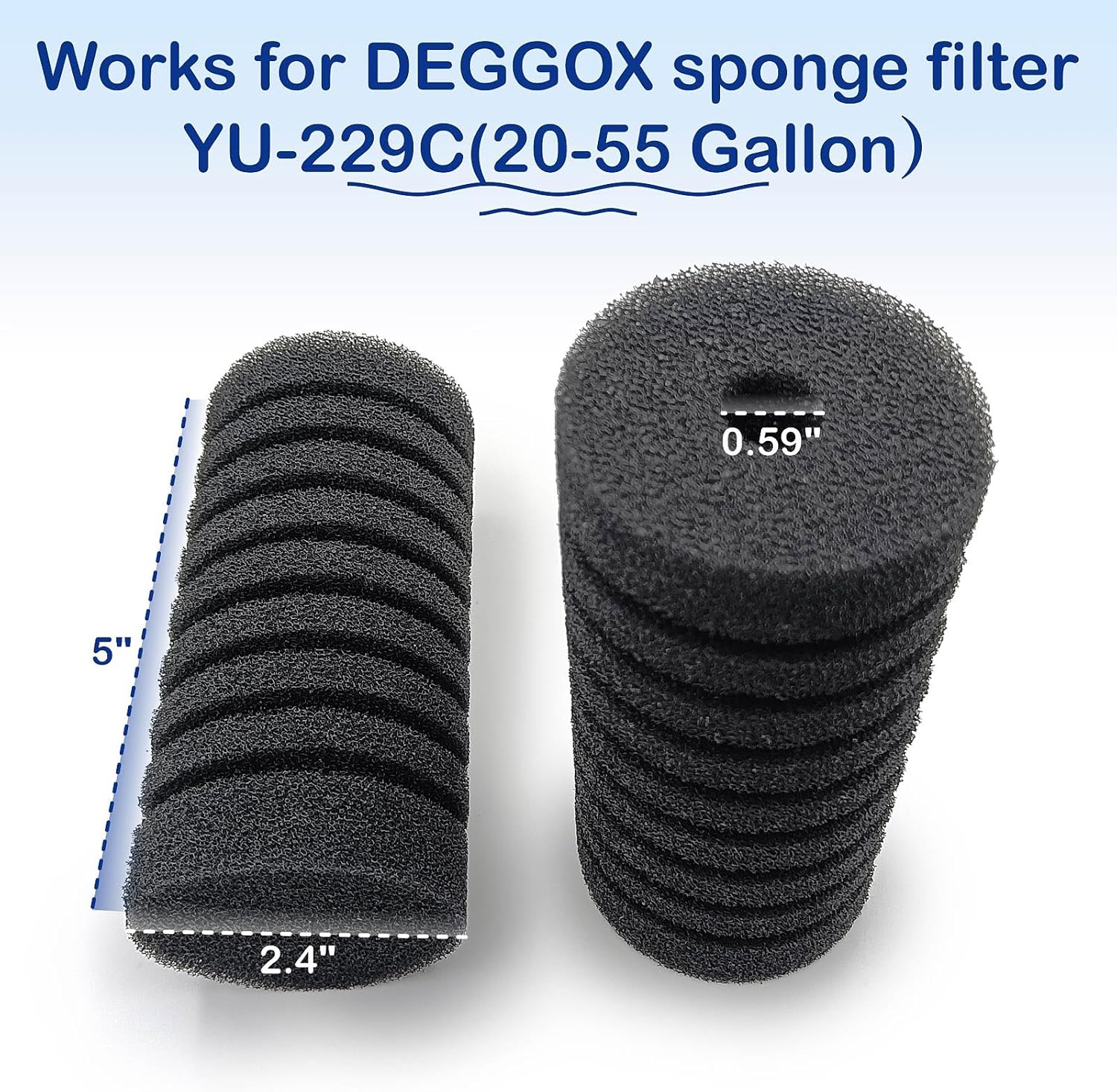 Aquarium Sponge Filter Replacement Sponges (4-Pack) for 229C (20-55 Gallon)