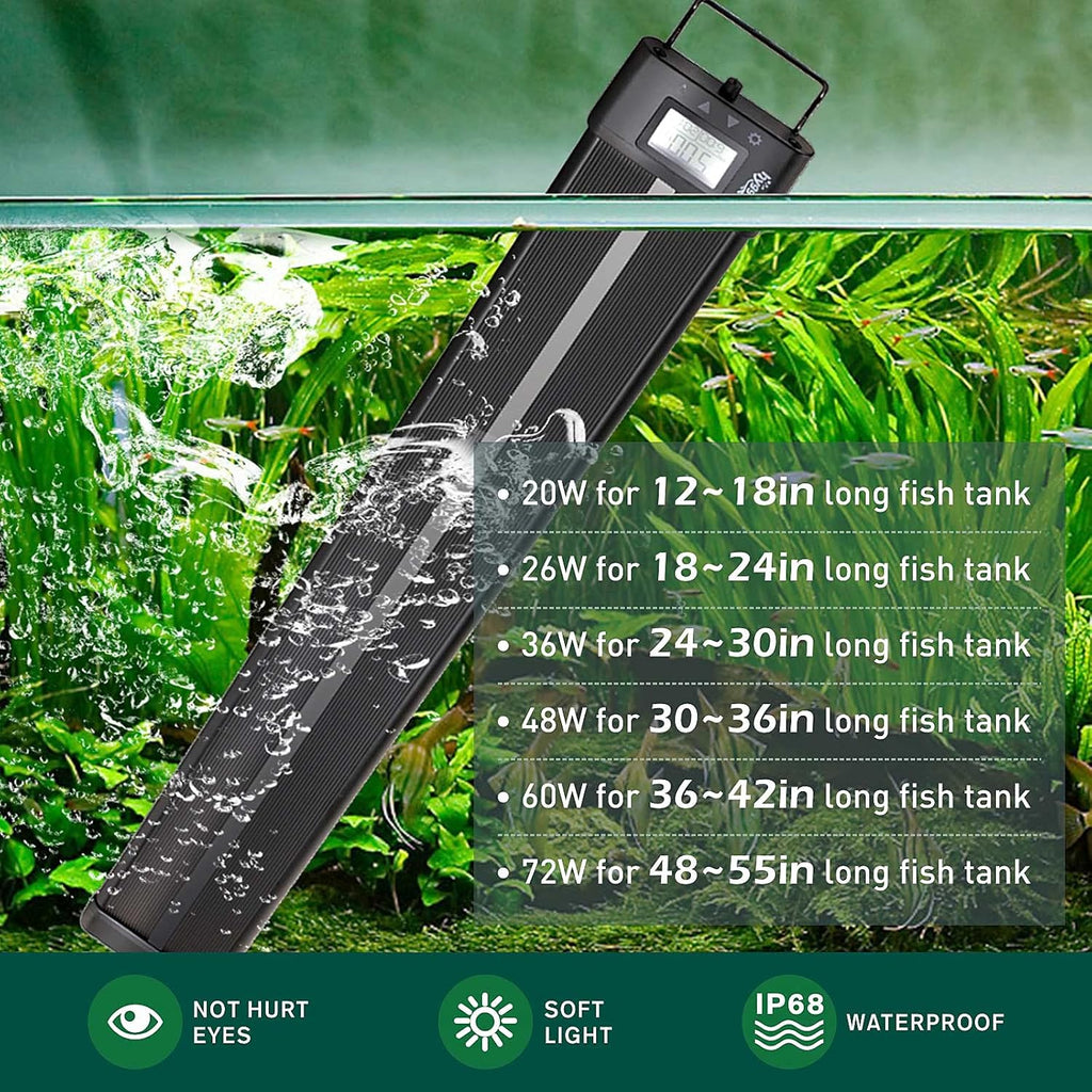 hygger Aquarium Programmable LED Light, for 18~24in Long Full Spectrum Plant Fish Tank Light with LCD Setting Display, 7 Colors, Sunrise Sunset Moon and DIY Mode, for Novices Advanced Players
