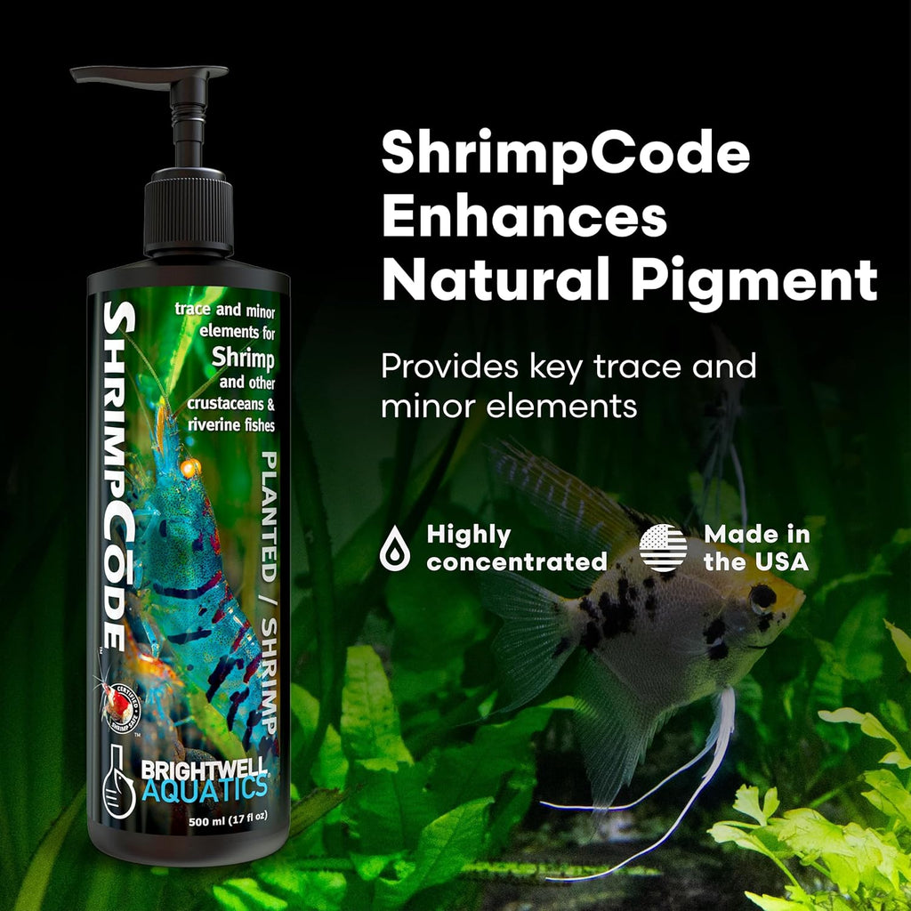 Brightwell Aquatics ShrimpCōde – Essential Trace & Minor Elements for Freshwater Shrimp, Crustaceans & Fish – Supports Molting, Coloration & Health, 125 ml