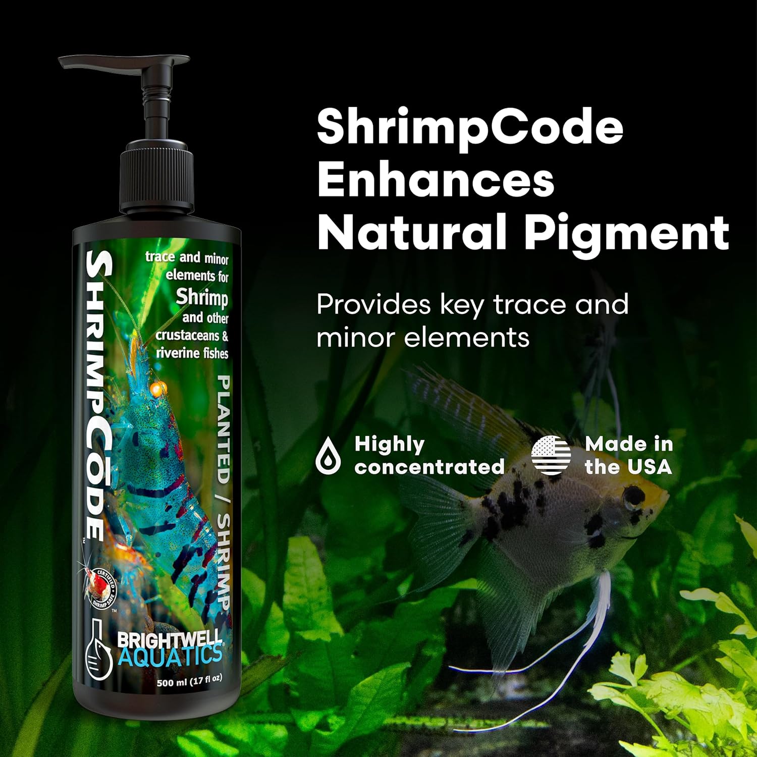 Brightwell Aquatics ShrimpCōde – Essential Trace & Minor Elements for Freshwater Shrimp, Crustaceans & Fish – Supports Molting, Coloration & Health, 125 ml